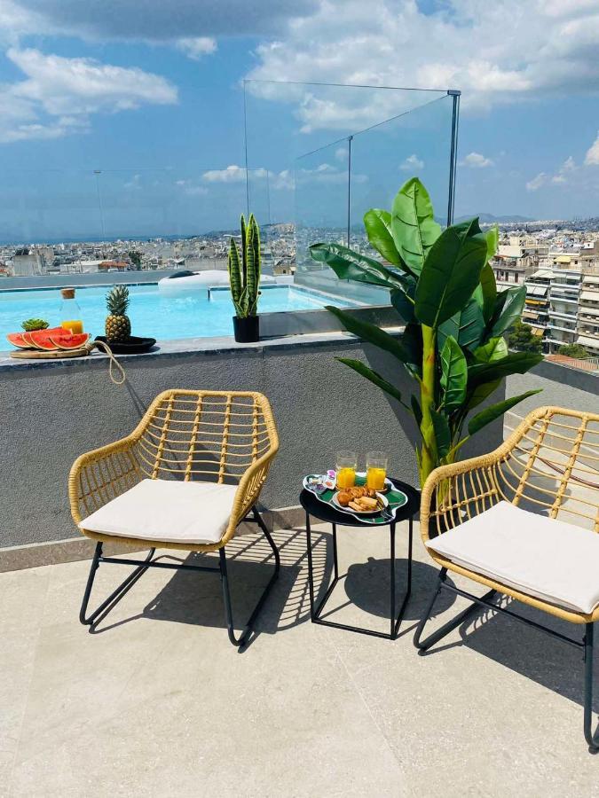 New 2Bd Aprt With Shared Rooftop Pool E2 เอเธนส์ ภายนอก รูปภาพ